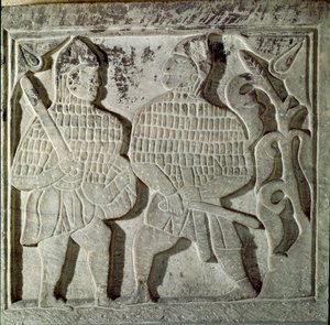 Seljukide kunst: reliëf met twee krijgers
