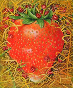 Aardbei in Stro