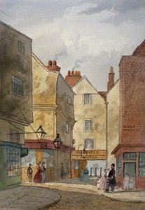 Uitzicht op Cloth Fair en Middle Street, West Smithfield, City of London
