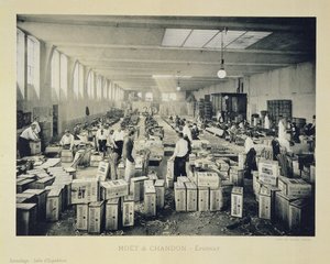 Verpakkingskisten voor verzending, uit La France Vinicole, uitgegeven door Moet & Chandon, Epernay