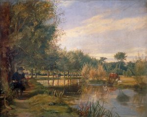 Izaak Walton aan het vissen door EM Ward