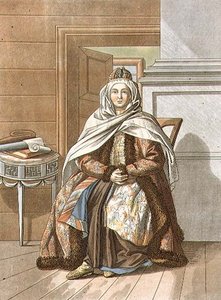Tartaarse vrouw uit Tomsk, gegraveerd door Jegor Skotnikoff (1782-1843) door E. (after) Karnejeff