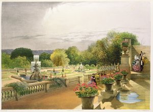 Het parterre, Harewood House nabij Leeds, uitgegeven door Thomas McLean door E. Adveno Brooke