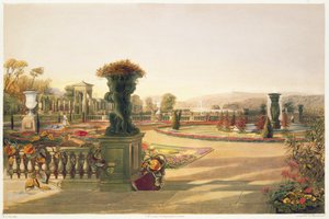 De Parterre, Trentham Hall Gardens, uitgegeven door Thomas McLean door E. Adveno Brooke
