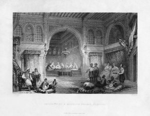 Interieur van een Moors paleis, Algiers, Algerije, 1839