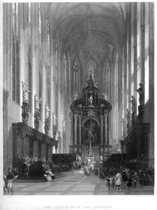 De kerk van St. Paul, Antwerpen, 19e eeuw