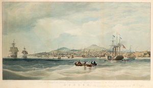Uitzicht op Dundee vanaf de rivier door E. Duncan