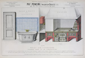 Keuken- en badkamerontwerpen, illustratie uit de 
