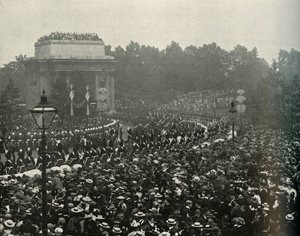Aankomst van de Canadese Premier De Hon. Wilfrid Laurier bij Hyde Park Corner, 1897 door E. and S. Woodbury