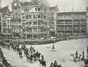 Lord Roberts die de regelingen in St. Pauls Churchyard superviseert, 1897