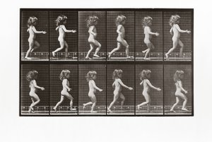 Kind dat rent, Plaat 469 uit Animal Locomotion, 1887 door Eadweard Muybridge