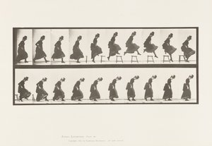 Springen; Rechtuit Rennen Hoge Sprong, 1885 door Eadweard Muybridge