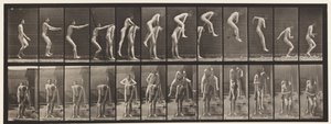 Plaat 166. Springen; over iemands rug door Eadweard Muybridge