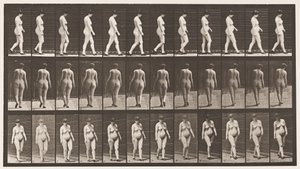 Plaat 24. Lopen, met hoge hakken aan door Eadweard Muybridge