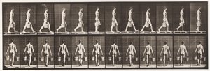 Lopen, emmer water in elke hand door Eadweard Muybridge