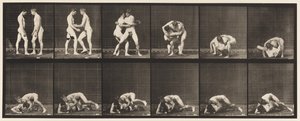 Worstelen, slot door Eadweard Muybridge