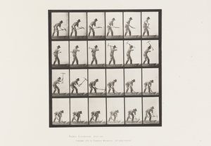 Plaat 386. Mijnwerker met een Houweel door Eadweard Muybridge