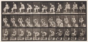 Een Handdoek Optillen Terwijl Zittend en Voeten Afvegen door Eadweard Muybridge