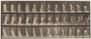 Toilet; Kleding Uittrekken door Eadweard Muybridge
