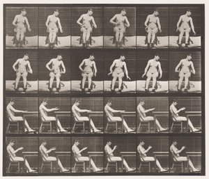 Plaat 545. Kunstmatig Opgewekte Convulsies; A,B, Zittend door Eadweard Muybridge
