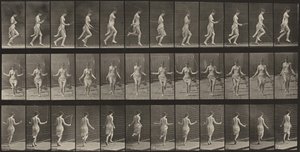 Plaat nummer 174. Rennen en springen met springtouw door Eadweard Muybridge