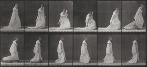 Plaat nummer 207. Bukken en de sleep optillen door Eadweard Muybridge