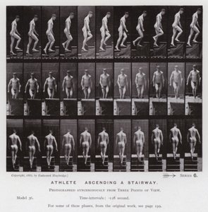De menselijke figuur in beweging: Atleet, een trap oplopen door Eadweard Muybridge