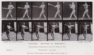De menselijke figuur in beweging: Atleet, slaan bij honkbal door Eadweard Muybridge