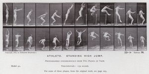 Het Menselijk Lichaam in Beweging: Atleet, staande hoogspringen door Eadweard Muybridge