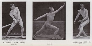 De menselijke figuur in beweging: Honkbal, lage bal; Honkbal, fout door Eadweard Muybridge