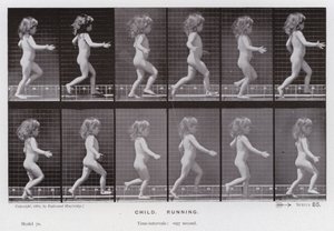De menselijke figuur in beweging: Kind, rennen door Eadweard Muybridge