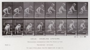 De menselijke figuur in beweging: Kind, kruipen op de trap door Eadweard Muybridge