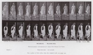 De menselijke figuur in beweging: Vrouw, rennen door Eadweard Muybridge