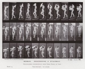 Het Menselijk Lichaam in Beweging: Vrouw, een trap afdalend door Eadweard Muybridge
