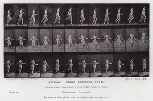 De menselijke figuur in beweging: Vrouw, springtouw gebruiken door Eadweard Muybridge