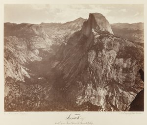 Tissack, South Dome vanaf Glacier Point, Yosemite Valley #73, ca. 1872 door Eadweard Muybridge