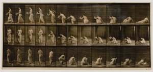 Vrouw opgestaan uit zittend op de grond, uit het boek Animal Locomotion door Eadweard Muybridge