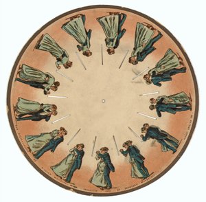 Zoopraxiscope-schijf met een dansend paar, 1893