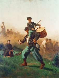 Een studie voor De gewonde trommeljongen door Eastman Johnson