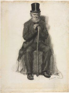 Studie van een oude man (mogelijk een studie voor portret van Peter Folger), c.1886 door Eastman Johnson