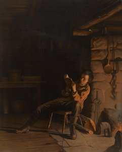 De Jeugd van Lincoln. (Een avond in de blokhut)