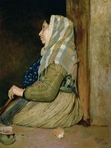 Een Romeinse Bedelares, 1857 door Edgar Degas