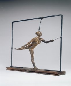 Arabesk over het rechterbeen, linkerarm voor, ca. 1885-1890 door Edgar Degas