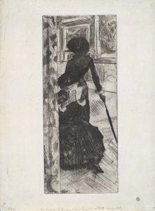 In het Louvre: La Peinture (Mary Cassatt), ca. 1879-80 door Edgar Degas