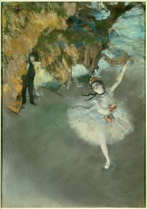 Ballet of De Ster of Danser op het podium door Edgar Degas