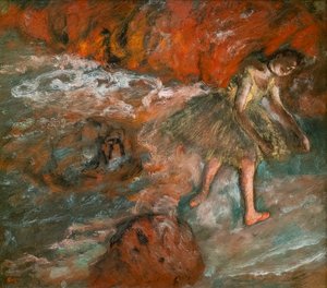 Balletscène. Rond 1890. Olieverf op papier, gelamineerd op paneel.