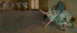 Voor het ballet door Edgar Degas