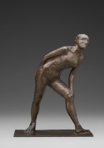 Danser wrijft over haar knie, bekend als Danser in de rol van Harlekijn (brons)