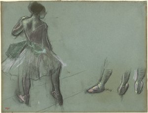 Danser Gezien van Achteren en Drie Studies van Voeten, ca. 1878 door Edgar Degas