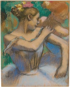Dancer die haar schouder aanpast, ca. 1896-99 door Edgar Degas